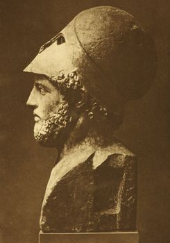 Pericles (495 BC-429 BC). Prominent and influential statesman, orator and general of Athens during the city's Golden Age. Engraved by unknown engraved and published in The Mentor Magazine vol. 2, United States, 1915.