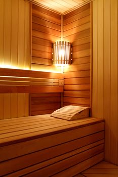 The smart sauna finished with a natural tree