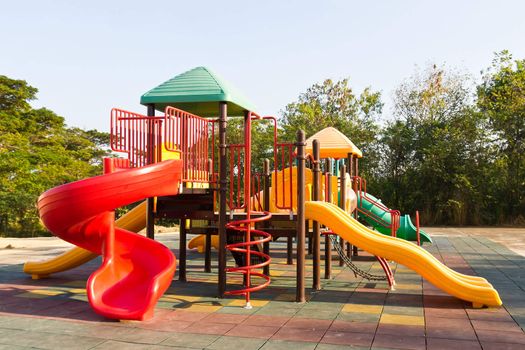 Modern children playground in park
