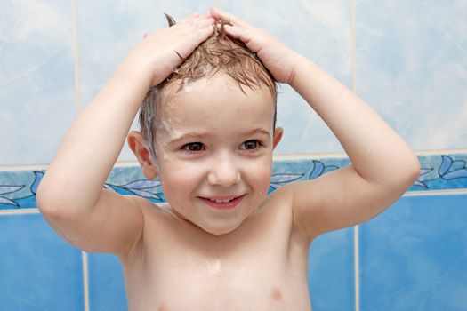 Little child smiling for happiness and fun