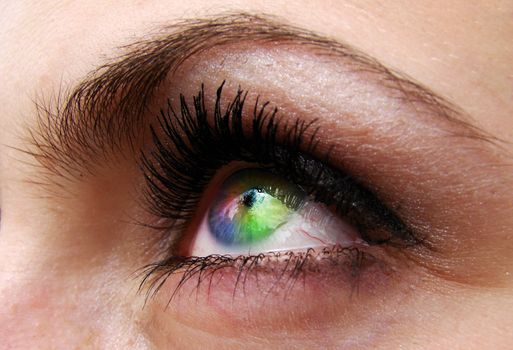 Beautiful eyes of young girl the big plan                                