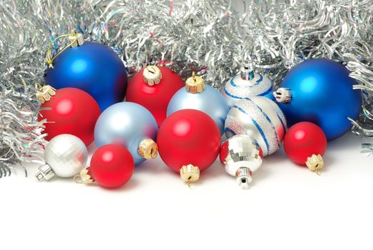 Christmas balls isolated on the white background