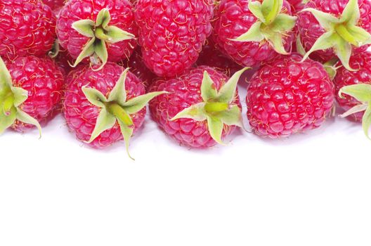fresh raspberry closeup isolated on white background