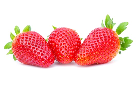  strawberries isolated on a white