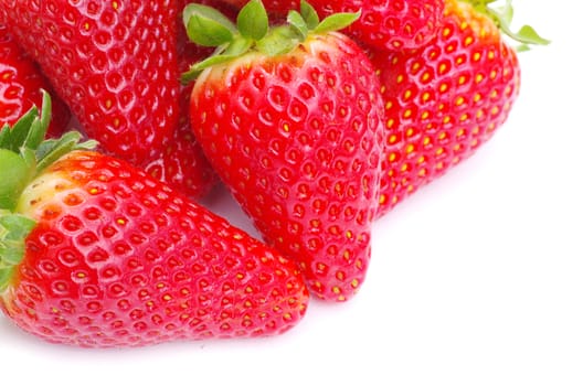  strawberries isolated on a white