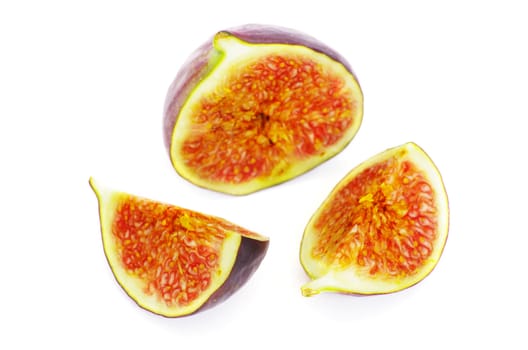 Fresh figs isolated on white