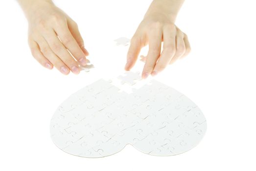   puzzle heart isolated on a white background 