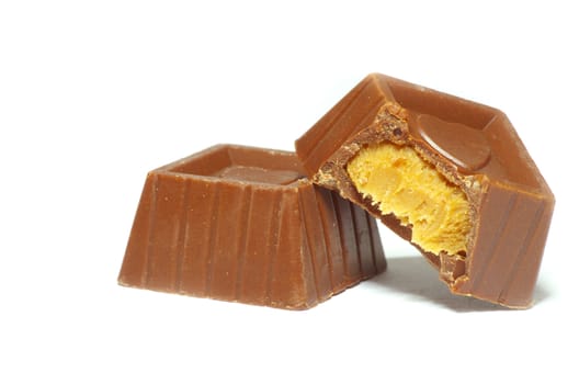 chocolate sweets isolated on a white background