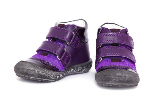 shoes for little girl over white background
