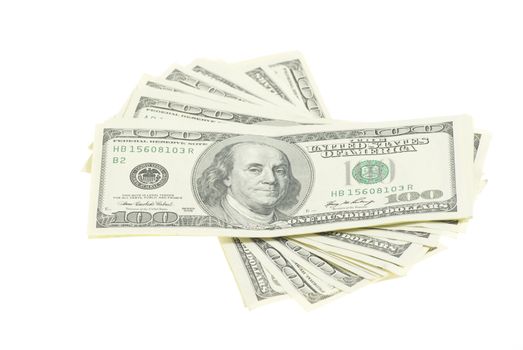 lot of money isolated on white background
