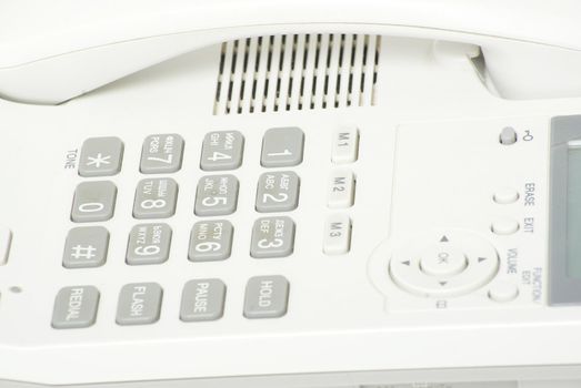 white phone keypad close up
