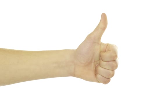success hand sign isolated on white