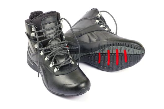 A pair of men's shoes on white