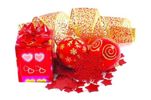 Christmas balls isolated on the white background
