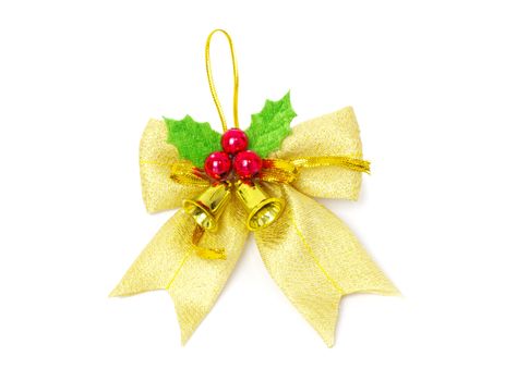 orange gift  bow on white background