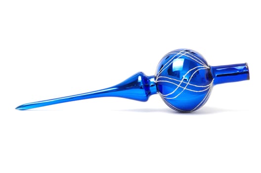 Blue Christmas decoration ball isolated on white background