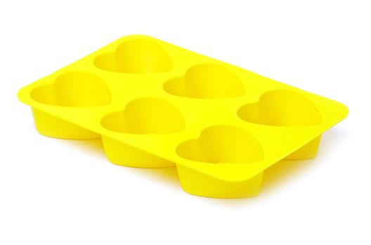 heart shaped  tray isolated on white