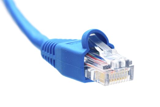  Macro shot of network connection plug