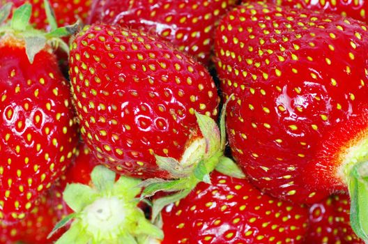 macro of a strawberry texture