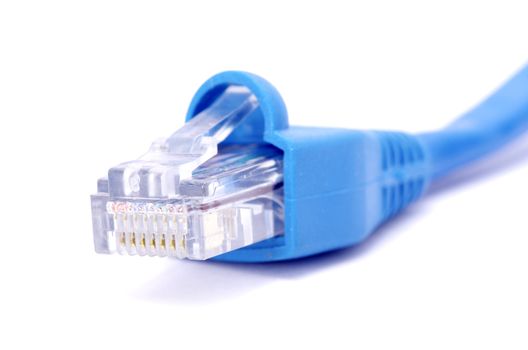  Macro shot of network connection plug