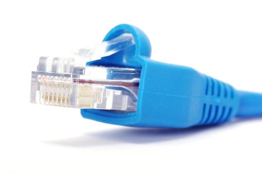  Macro shot of network connection plug