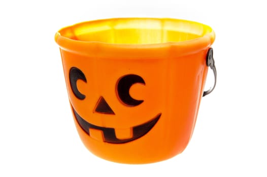 an orange halloween bucket