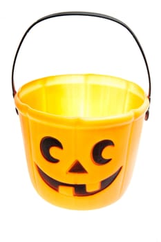 an orange halloween bucket