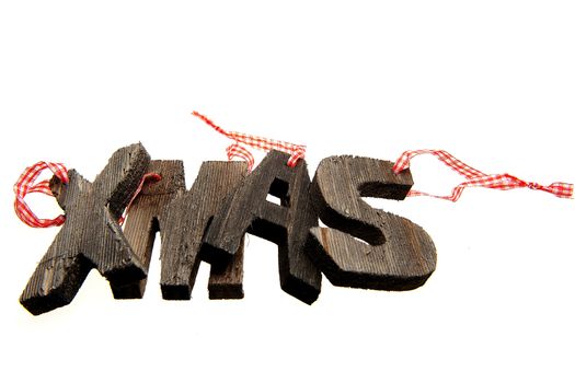 xmas in wooden letters