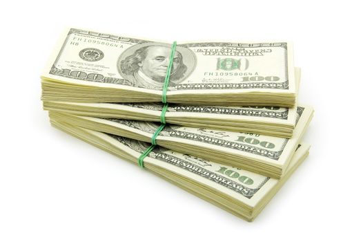 lot of money isolated on white background