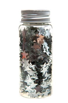 silver stars in a jar