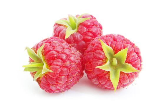 Ripe raspberry isolated on a white background