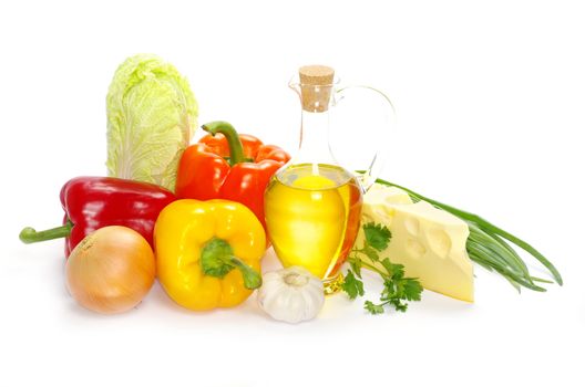 food ingredients isolated on white background