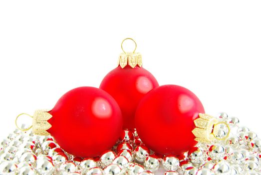 christmas balls isolated on the white background
