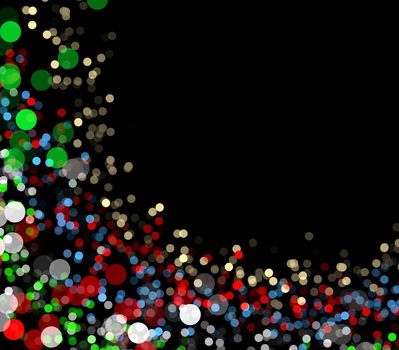 Abstract christmas lights as background on black