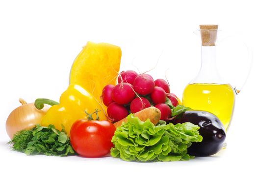  vegetables on the white background