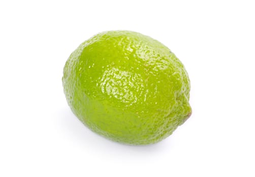 Fresh ripe lime isolated on white background