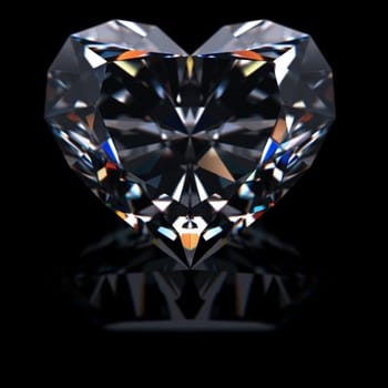 A 3d illustration of a diamond with focus on foreground.