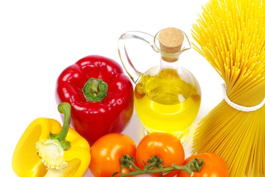 food ingredients isolated on white background