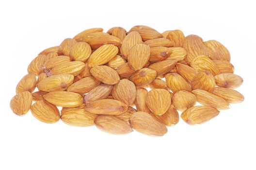 almonds isolated on a white