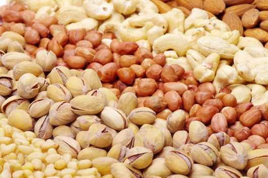 Nuts assorted  for backgrounds or textures
