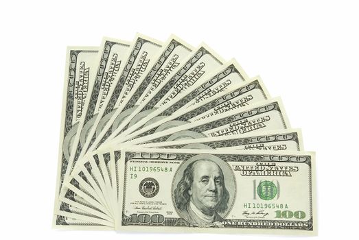 stock of money isolated on white background