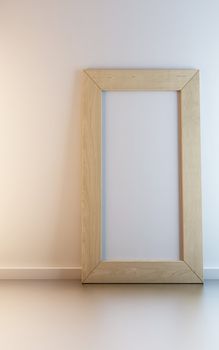 3d illustration of empty picture's wood frame.