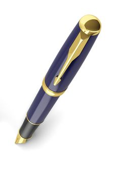 Gold Ink Pen in Writing Position