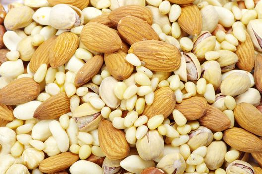 Nuts mixed for backgrounds or textures