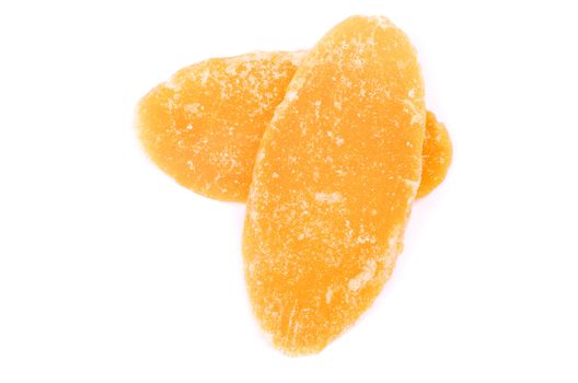 Dried mango on white background