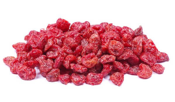 red cranberries berries on white