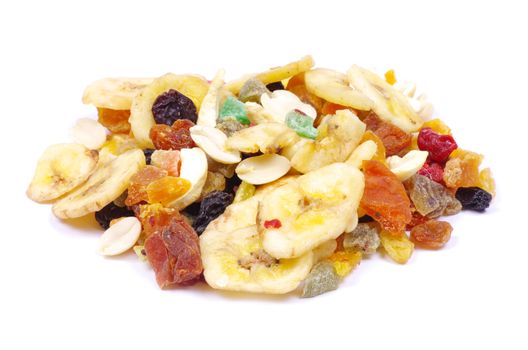mix dried fruits collection on white