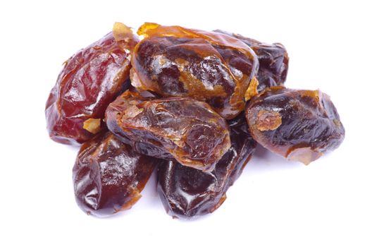 dryed dates on white background