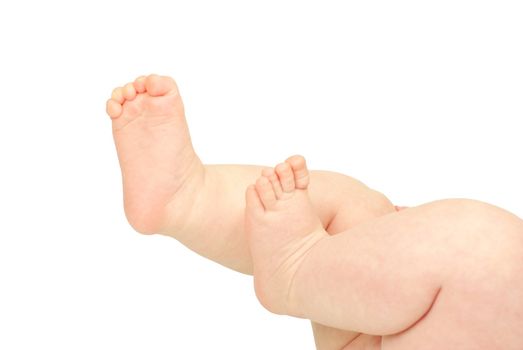 newborn baby feet isolated on white