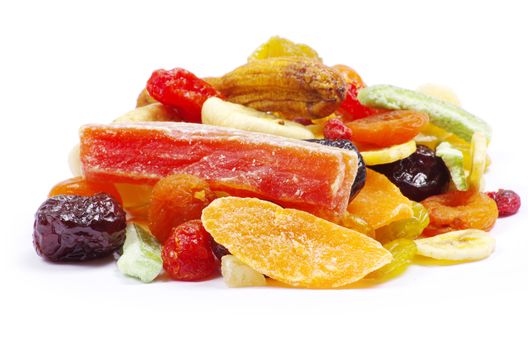 dried fruits collection on white